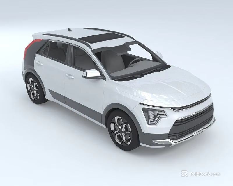 Modern White SUV With Sleek Exterior Black Roof And Stylish Alloy Wheels 3d model 