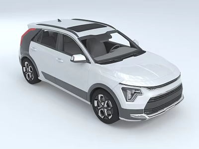 Modern White SUV With Sleek Exterior Black Roof And Stylish Alloy Wheels 3d model
