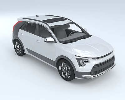 Modern White SUV With Sleek Exterior Black Roof And Stylish Alloy Wheels 3d model