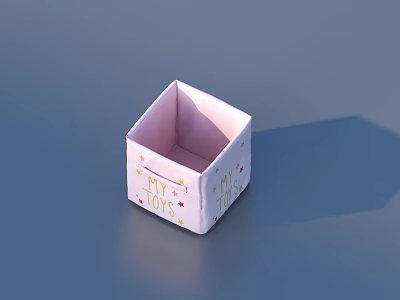 Pink Decorative Storage Box With MY LOVE Text And Heart Patterns For Home 3d model
