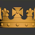 Golden Decorative Crown With Ornate Crosses Floral Patterns And Shiny Surface