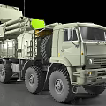 Heavy Duty Military Missile Launcher Vehicle With Green Body Multiple Launch Tubes And Large Tires