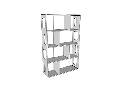 Modern Open Bookshelf With Multi Tiered Compartments And Stylish Sleek Design 3d model