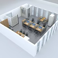 Modern Public Office Space With Open Layout Desks And Meeting Table