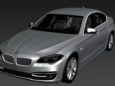 BMW Silver Luxury Sedan Featuring Modern Sleek Body And Chrome Grille Design 3d model
