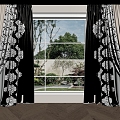 Modern Universal Curtain Fabric Curtain 3d model