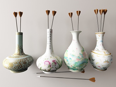 New Chinese-style Ceramic Utensils Ornaments 3d model