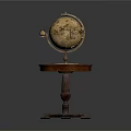 Elegant Vintage Globe Decorative Ornament Set With Wooden Stand For Home Decor