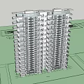 Modern High Rise Apartment Building Architectural Sketch With Multiple Floors And Balconies
