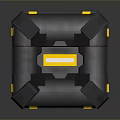Durable Gray Storage Box With Yellow Stripes Number 01 For Household Organizing