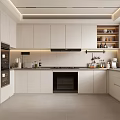 Modern Kitchen Interior With White Cabinets Open Layout Island Counter And Appliances