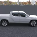 Silver Electric Pickup Truck With Modern Exterior Design