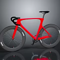 Red Modern Bicycle With Sleek Frame Black Wheels And Curved Handlebars