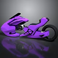 Purple Futuristic Motorcycle Concept With Sleek Body And Black Wheels