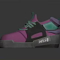 Modern Chunky Sneakers With Pink Upper Green Laces And Gray Soles