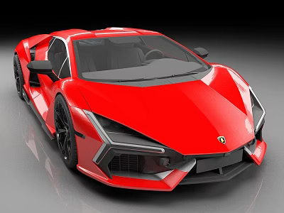 Red Lamborghini Sports Car With Modern Sleek Exterior And Black Wheels 3d model