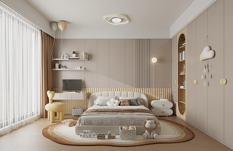 Modern Children's Room Children's Bedroom Children's Bedding 3d model