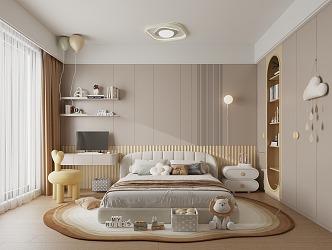 Modern Children's Room Children's Bedroom Children's Bedding 3d model