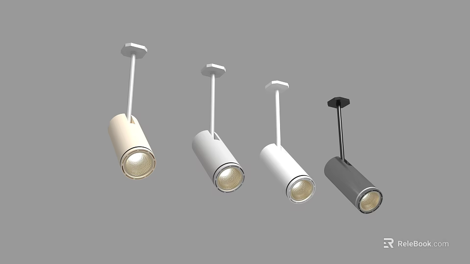 Modern Downlights And Spotlights In White And Black Design For Interior Lighting 3d model 