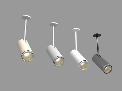 Modern Downlights And Spotlights In White And Black Design For Interior Lighting 3d model