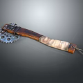 Handcrafted Serrated Weapon With Wooden Handle Leather Wrapped Grip And Rope Tassel