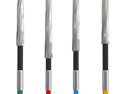Set of Four Hardware Drill Bits With Metal Shanks And Colored Handles 3d model