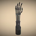 Black Robotic Mechanical Arm Model With Detailed Joints And Metal Structure