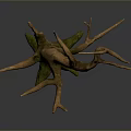 Natural Looking Stump Shaped Decorative Plant With Withered Branches And Green Base