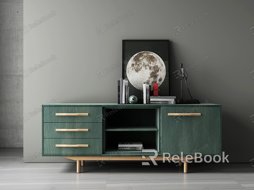 Nordic Side Cabinet Leather Side Cabinet model