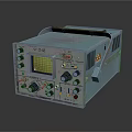 Vintage Teal Oscilloscope with Analog Display Screen Control Knobs and Portable Handle