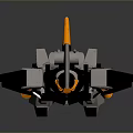 Futuristic Mechanical Robot Character With White Black Body Yellow Accents Sharp Head And Rear Wings