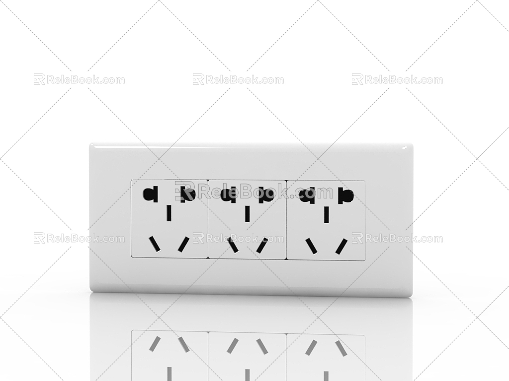 Modern fifteen-hole socket row 3d model