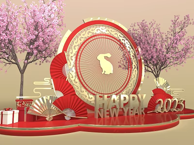 Modern American Rabbit Year New Year Spring Festival 3d model