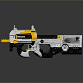 Futuristic Sci Fi Pistol With Silver Yellow Mechanical Design Barrel Control Panel And Details
