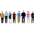 Multiplayer Crowd Character Combination Multiplayer Combination Character Human Model Dummy Low Poly Character Professional Male Human 3d model