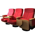 Red Ergonomic Office Chairs With Wooden Armrests And Foldable Tray Tables