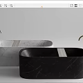 Elegant Modern Marble Bathtubs In Black Grey Beige With Gold Faucets Design
