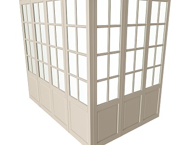 European L-shaped glass partition door solid wood glass door model