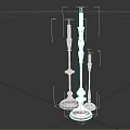 Modern Three Colorful Candle Lamps With Different Heights Colorful Decorative Columns And Blue Red Bases