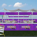 Super Hi Party Photo Check In Spot With Purple Stage And Seating Arrangement