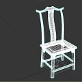 Dark Wooden Chinese Style Leisure Chair With Curved Backrest And Square Seat