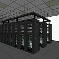 server room network equipment weak current box server cabinet database information center 3d model