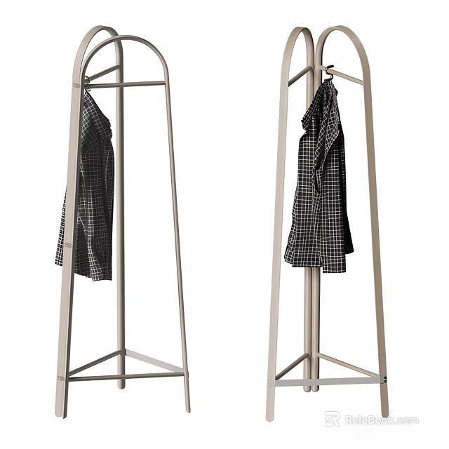 Minimalist Clothing Racks With Hanging Shirts 3d model
