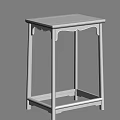 Classic Dark Wood Tea Table With Simple Lines And Sturdy Four Leg Structure 3d model