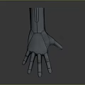 Game Movie Character Mechanical Hand Design 3D Model With Metallic Structure Details