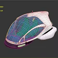 Modern Computer Mouse With Sleek Blue Silver Metallic Design And Illuminated Base 3d model