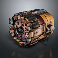 Booster sci-fi switch flame booster aircraft engine switch electronic switch power switch 3d model