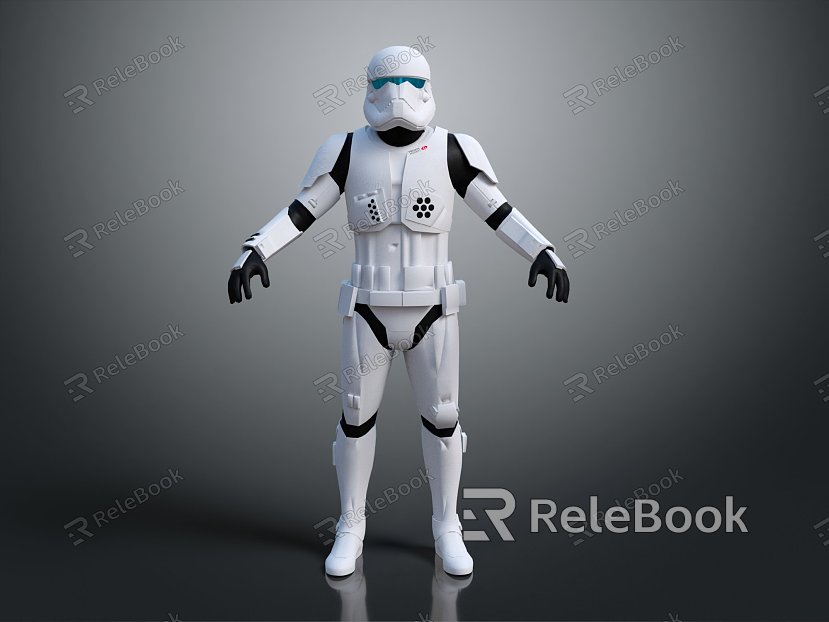 Modern robot clone soldier clone man soldier model