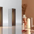 modern decorative lamp concrete building night light 3d model