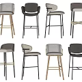 Modern Bar Stools With Various Designs Upholstered Seats And Metal Wooden Legs